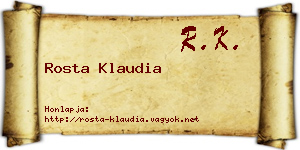 Rosta Klaudia névjegykártya